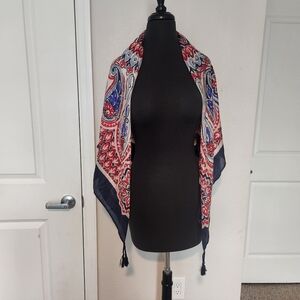 Maya Red and Blue Paisley Scarf